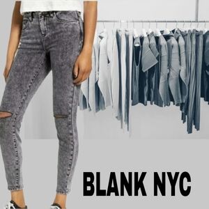 NWT BLANK NYC "Great Jones" ACID WASHED DISTRESSED SKINNY JEANS 27 $98